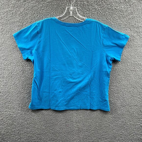 Mickey Mouse Womens Top 1X Blue Walt Disney World Patch Short Sleeve T Shirt - Picture 2 of 9